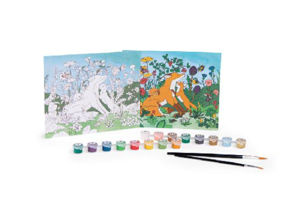 Art Activity Set - PAINT BY NUMBERS, IN THE GARDEN Scenes, 3 Paintings