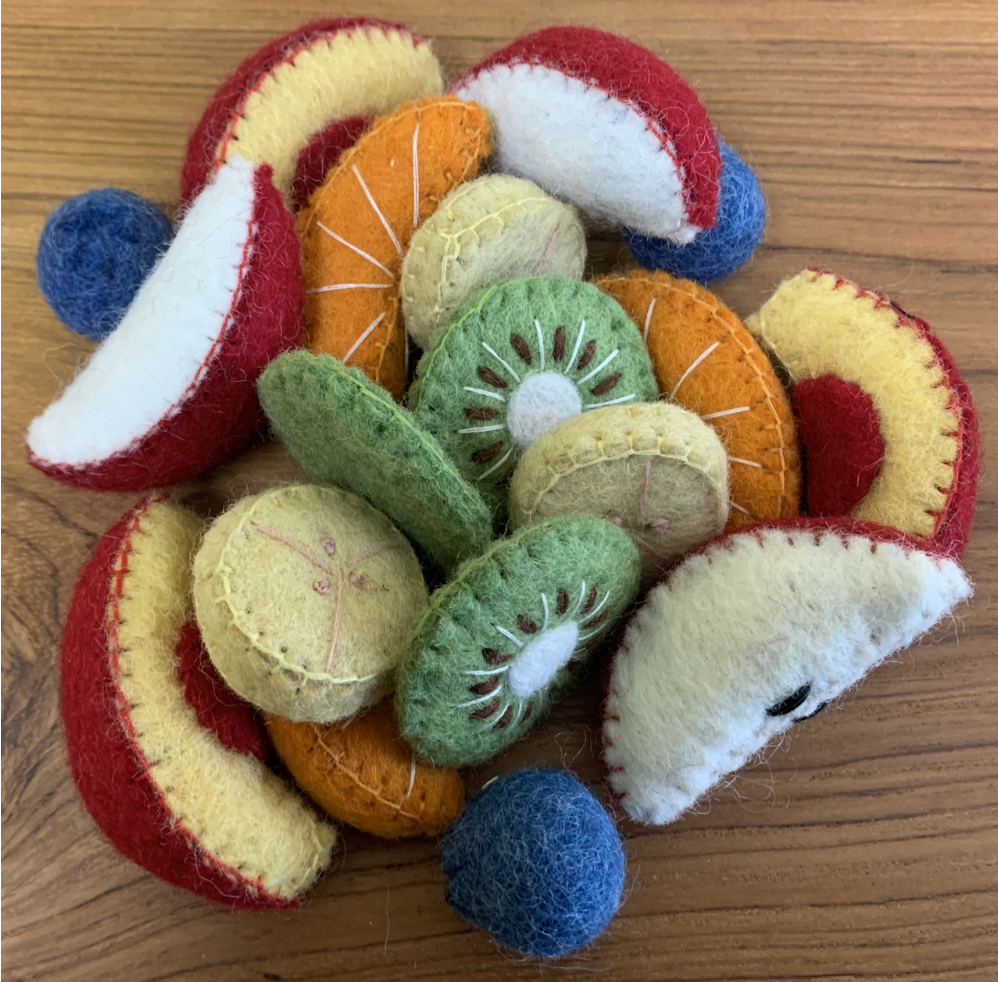 Kitchen Play Food - Wool Felted FRUIT SALAD, 18 pieces!