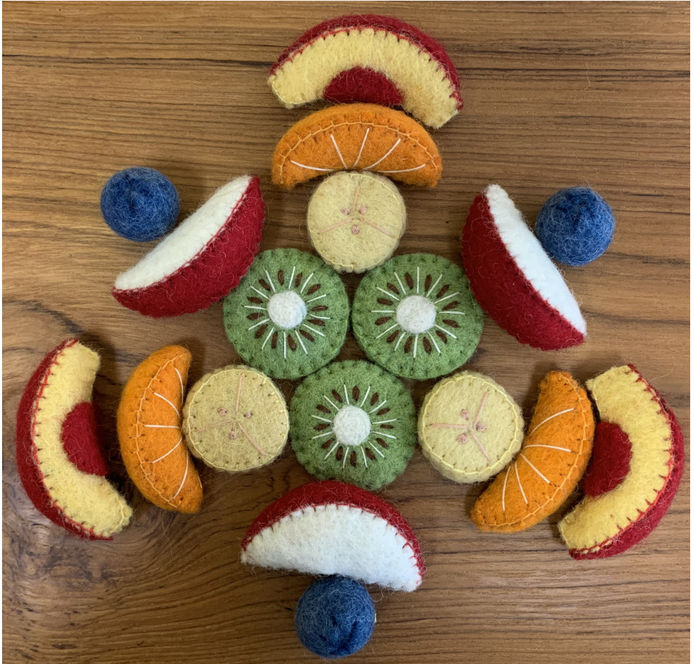 Kitchen Play Food - Wool Felted FRUIT SALAD, 18 pieces!