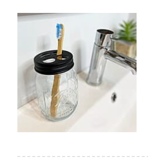 Eco-Home Product - TOOTHBRUSH LID for Mason Jar, re-usable!