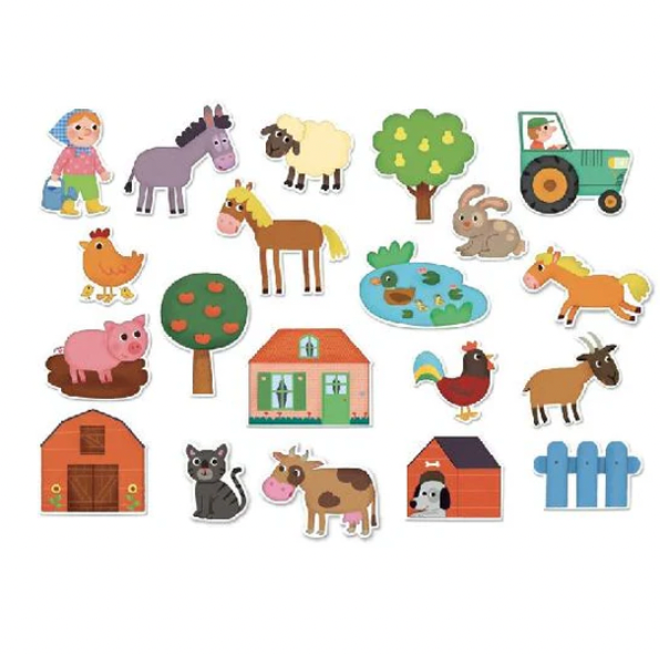 Wooden MAGNETS, "On the Farm", 20 magnets!