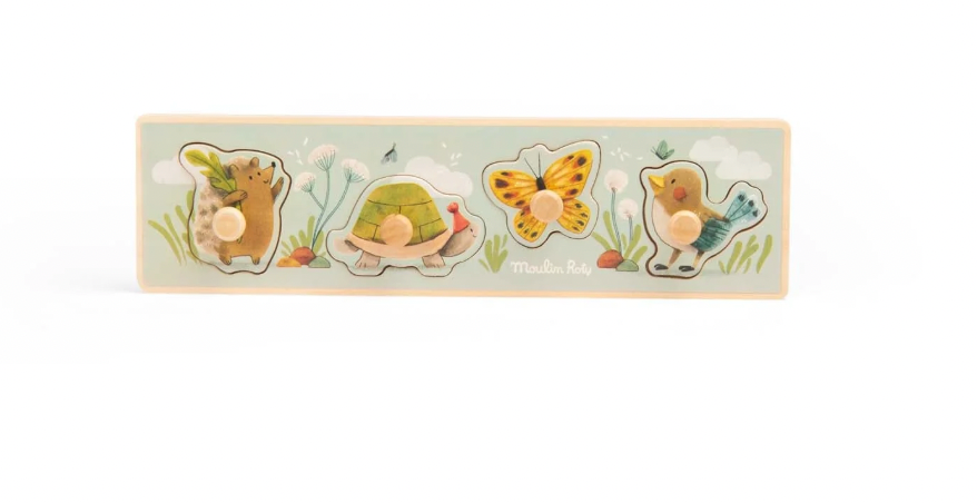 Puzzle, Baby - Wooden TROIS PETITS LAPINS, 4 peg-pieces