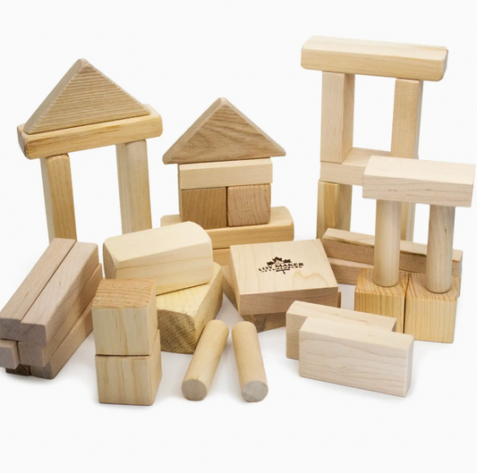 Wooden Toy Set - BUILDING BLOCKS, 40 pieces!