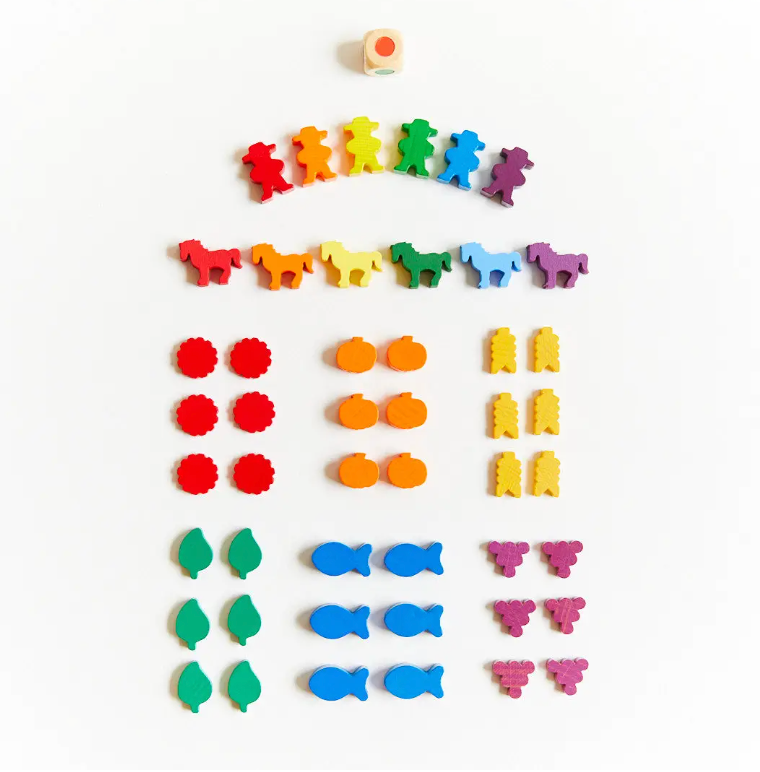 Wooden Family Game - AROUND THE YEAR FARM GAME, 49 pieces!