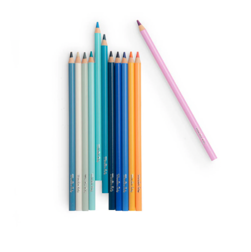 Colouring Pencils, Art - 12 SKY COLOURING PENCILS, with 3 colouring cards
