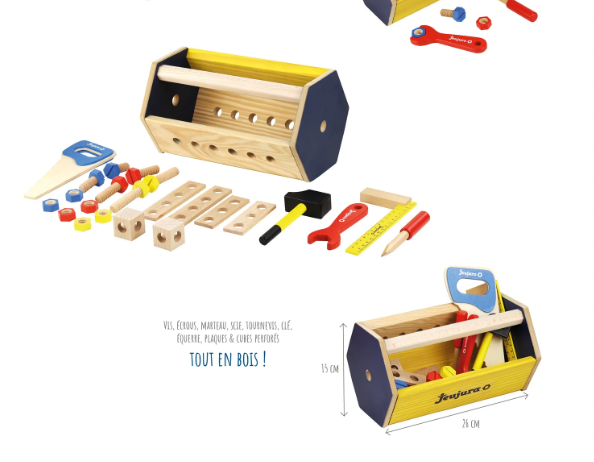 Wooden TOOL BOX and TOOLS, Perfect to carry!