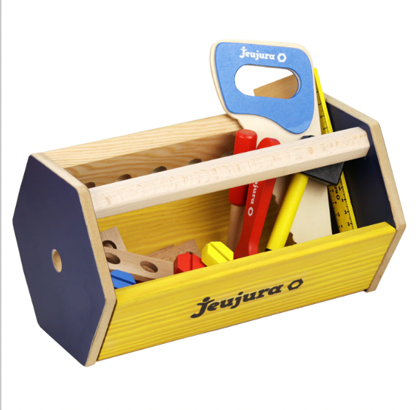 Wooden TOOL BOX and TOOLS, Perfect to carry!