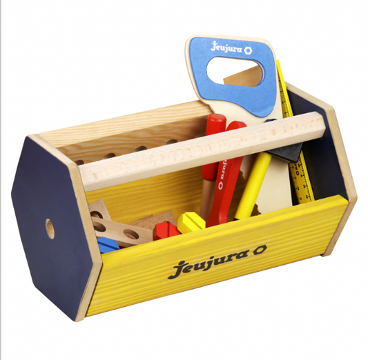 Wooden TOOL BOX and TOOLS, Perfect to carry!