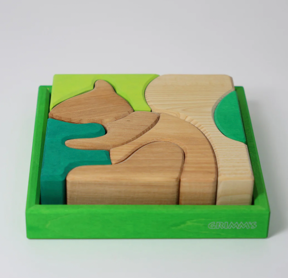 Wooden Puzzle Set - SQUIRREL, 8 large pieces
