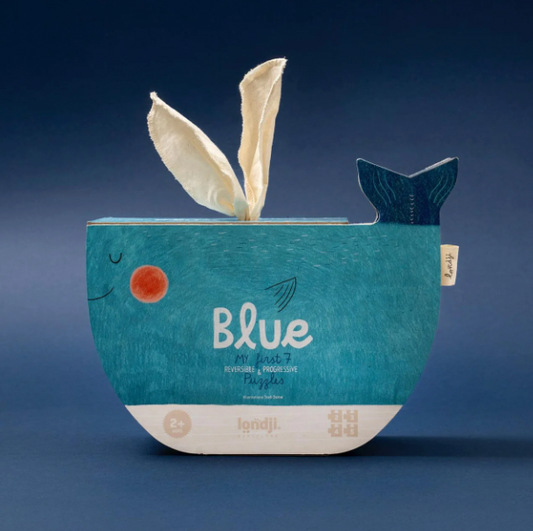 Educational Puzzle - BLUE🐳(WHALE), 7 little reversible puzzles!
