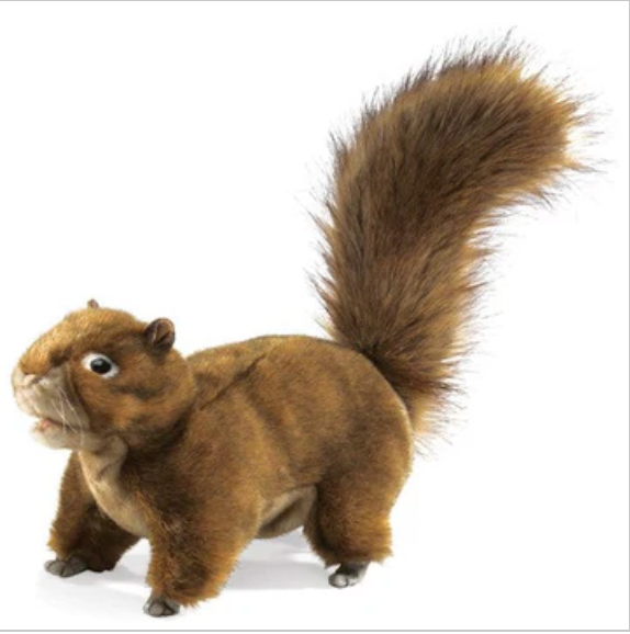 Soft Puppet Toy - RED SQUIRREL Hand Puppet, large
