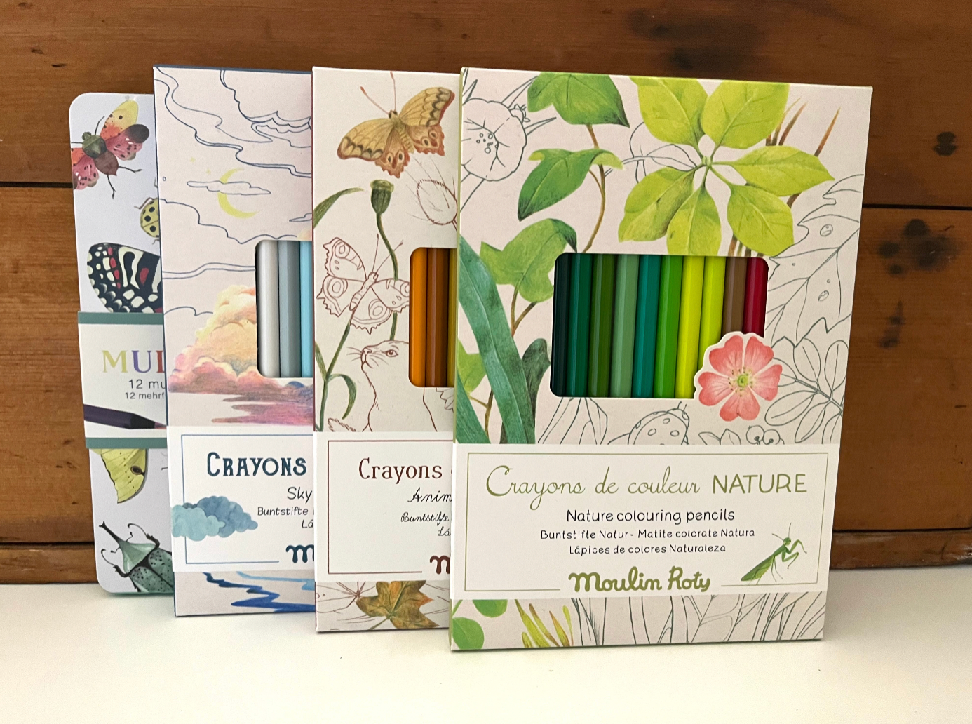 Colouring Pencils, Art - 12 NATURE COLOURS, with 3 colouring cards