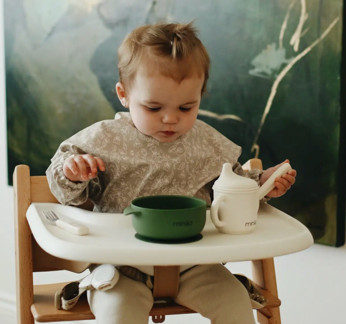 Baby Gear - Minika Best EATING BIB, with LONG SLEEVES, 2 print choices!