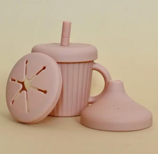 Baby Gear - Minika STAINLESS STEEL CUP with 3 different Silicone LIDS!