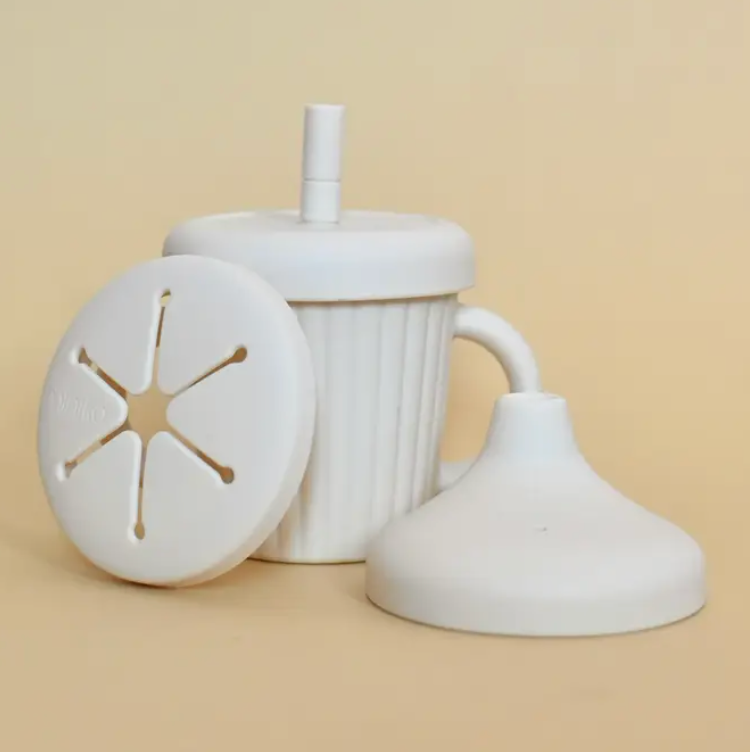 Baby Gear - Minika STAINLESS STEEL CUP with 3 different Silicone LIDS!