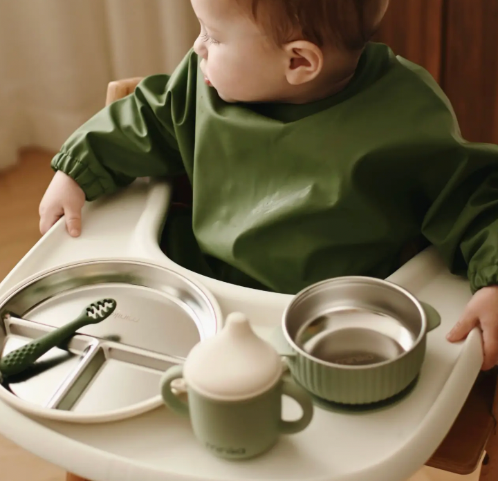 Baby Gear - Minika STAINLESS PLATE, divided with silicone suction rim!