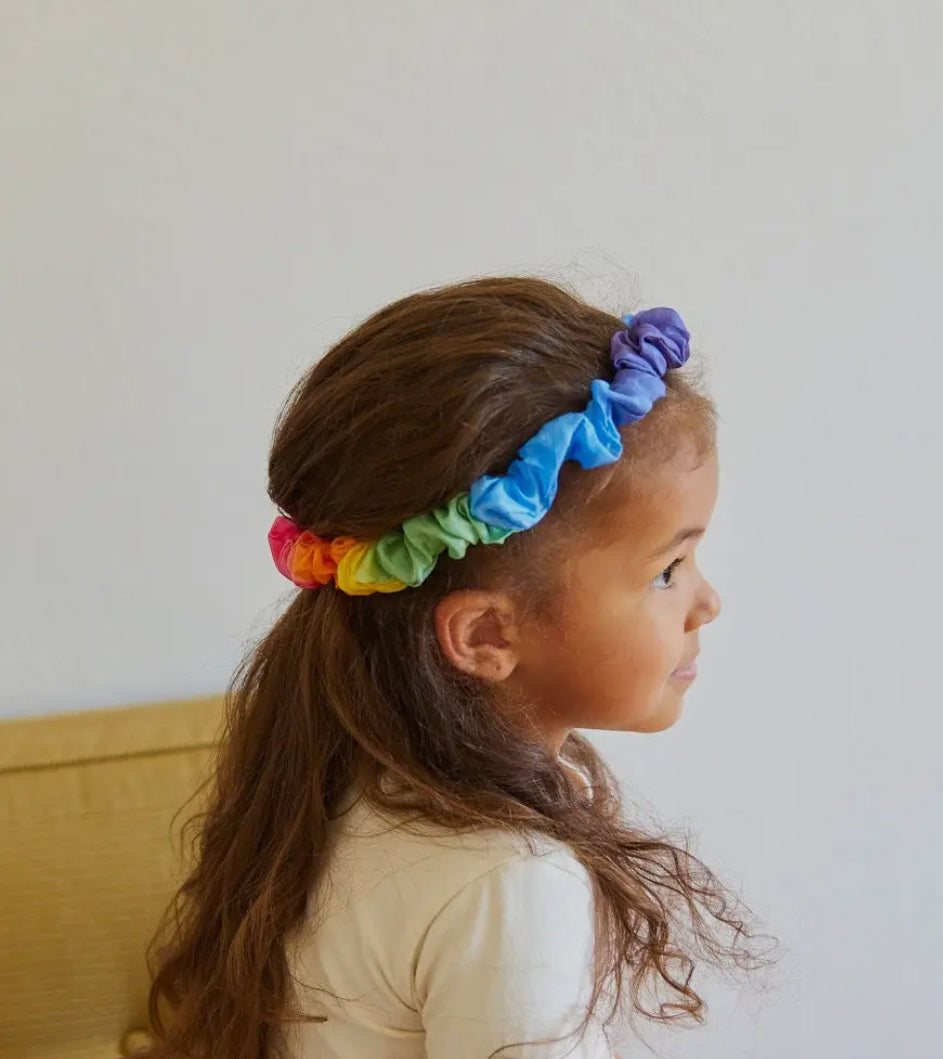 Silk GARLAND HEADBAND, RAINBOW Colours!