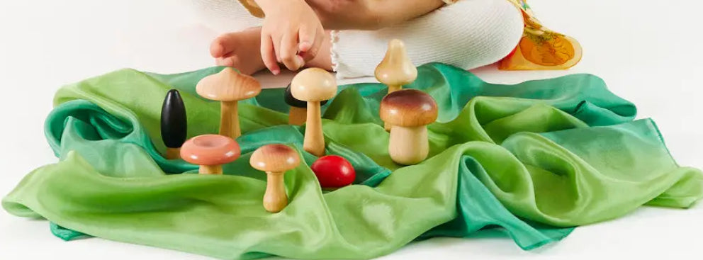 Wooden Dollhouse Play - Woodland MUSHROOMS, 10 pieces!