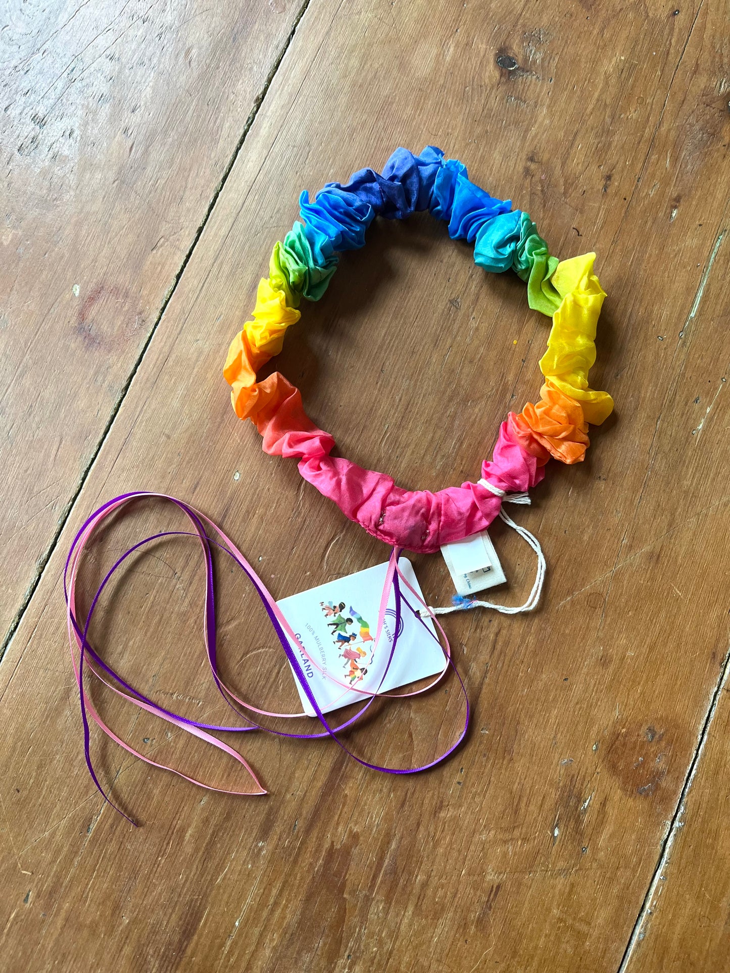 Silk GARLAND HEADBAND, RAINBOW Colours!