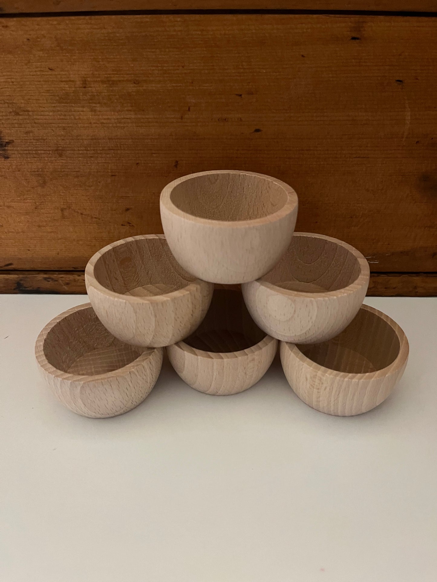 Wooden Little BOWLS by Grapat, 6 bowls!