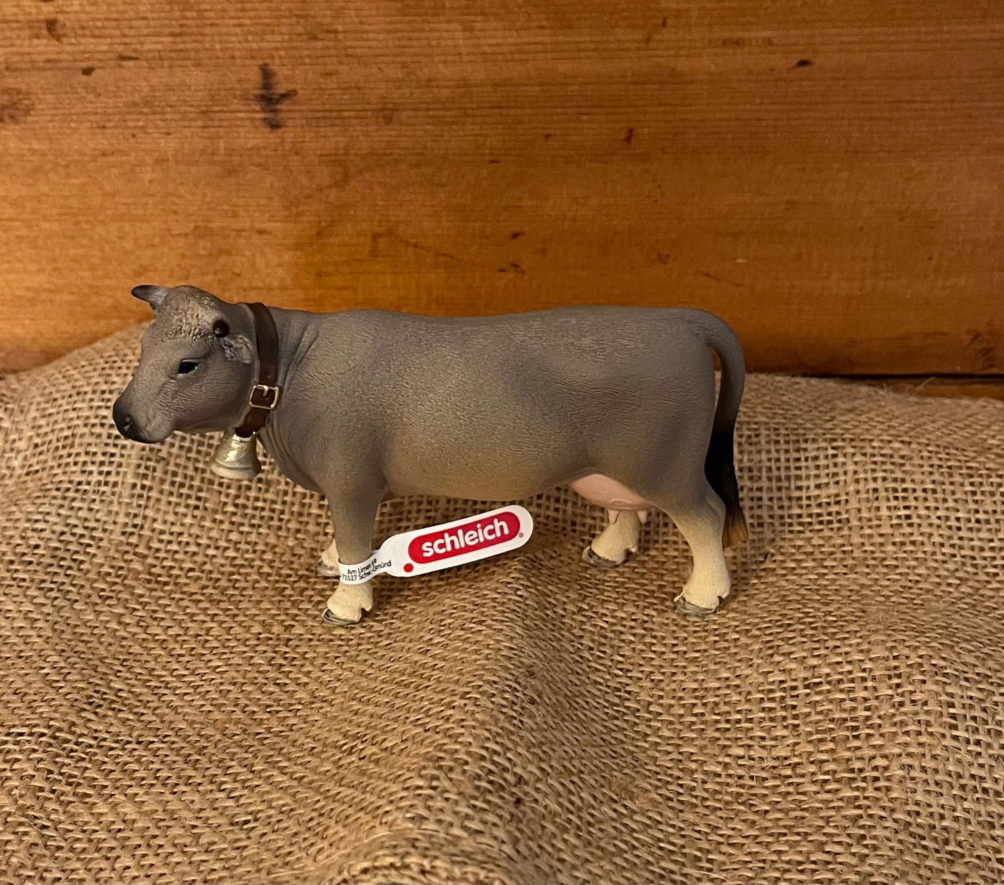 Farm Animals for Dollhouse Play - BROWN SWISS COW by Schleich