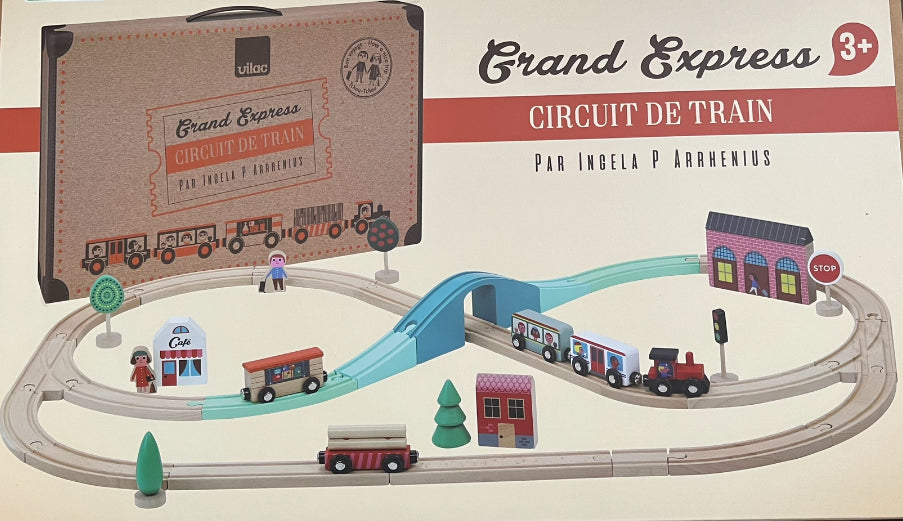 Wooden Toy - TRAIN SET, The Grand Express with 42 pieces!