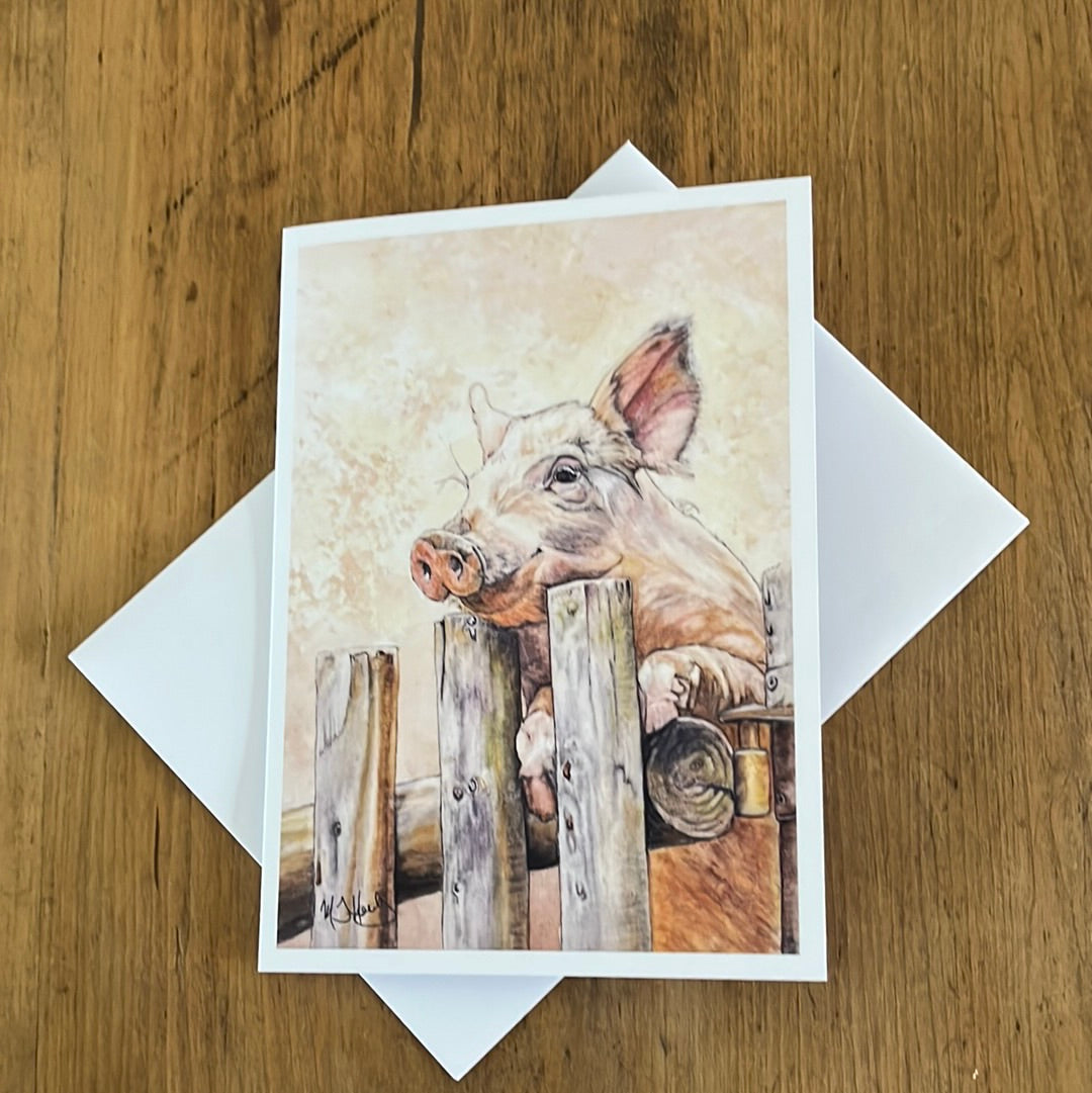 Greeting Card - Art from the Heart HAPPY PIGLET
