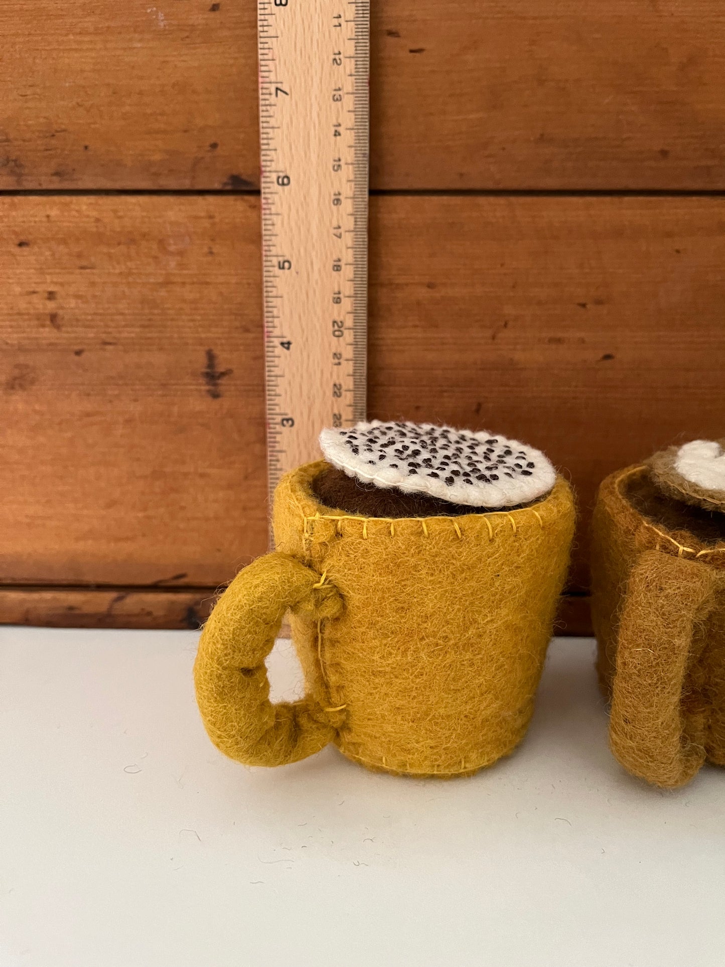 Kitchen Play Food - Wool Felted MUGS OF HOT CHOCOLATE, 16 pieces!