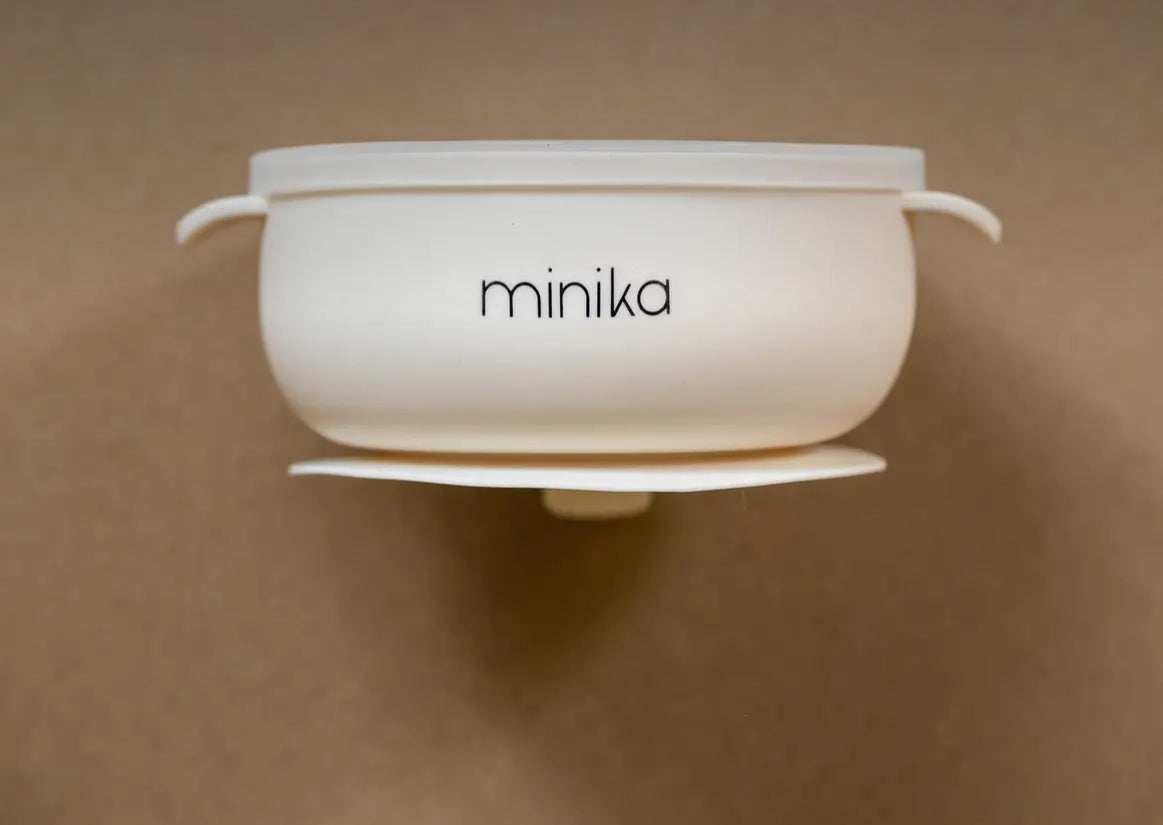 Baby Gear - Best Suction BOWL with LID by Minika, 2 colour choices!