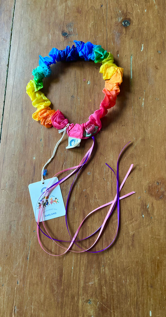 Silk GARLAND HEADBAND, RAINBOW Colours!