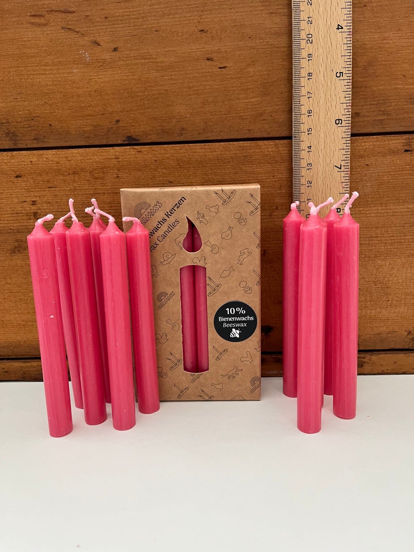 Beeswax Candles - Small ROSE, 12 Candles, 10%Beeswax and Sticky Wax!
