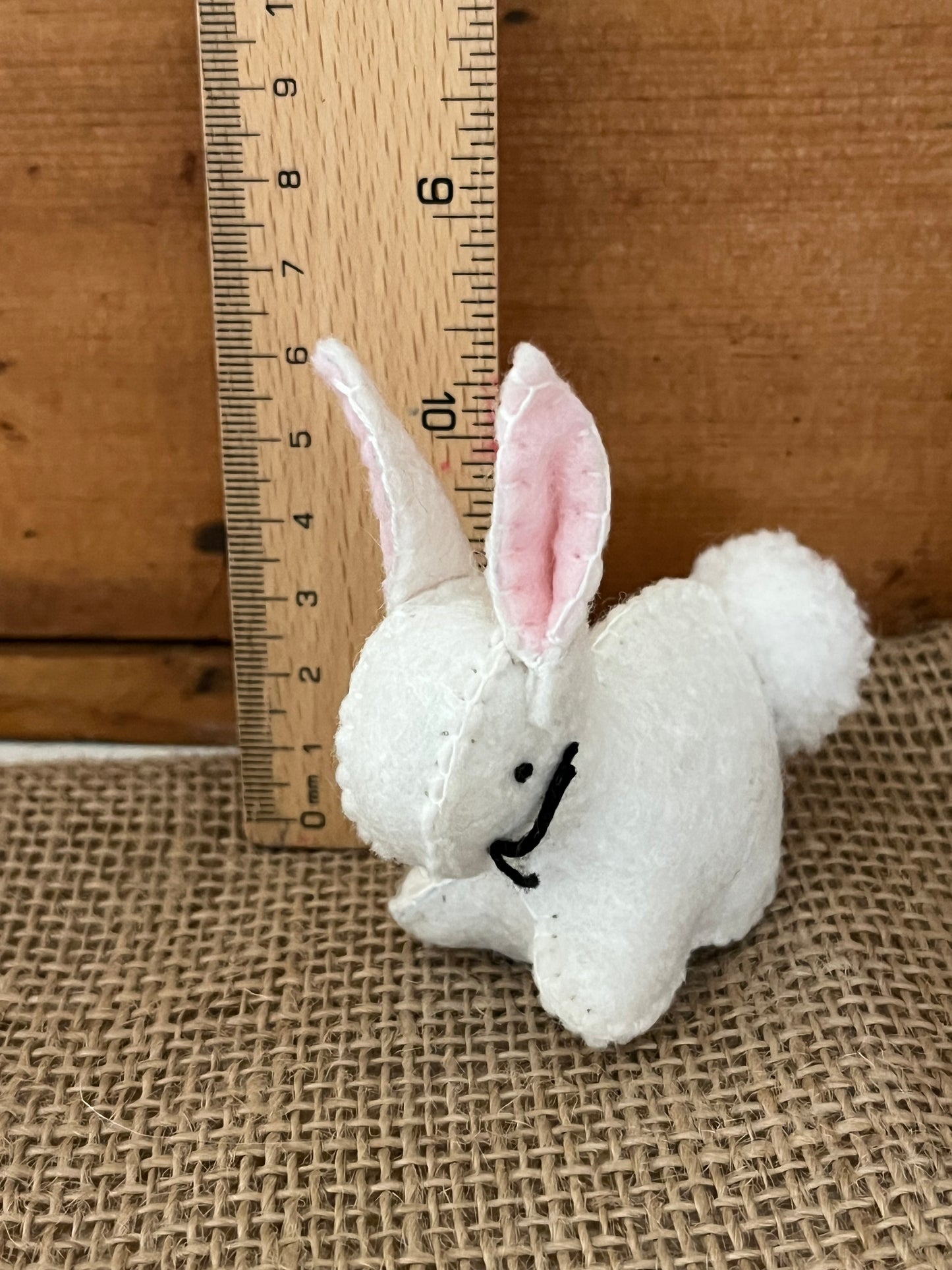 Dollhouse Soft Toy - FELT WHITE RABBIT