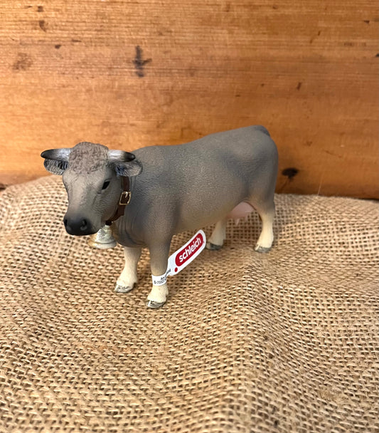 Farm Animals for Dollhouse Play - BROWN SWISS COW by Schleich