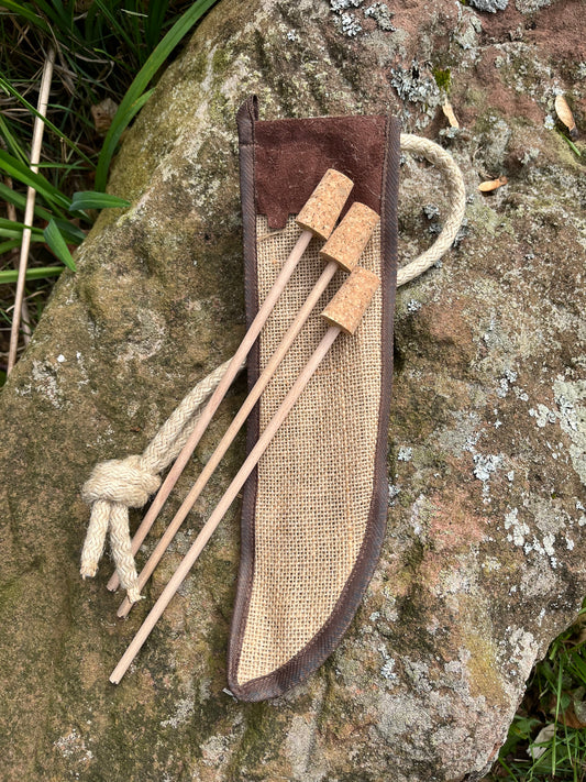 Support royal en bois pour arc et flèche en jute carquois 