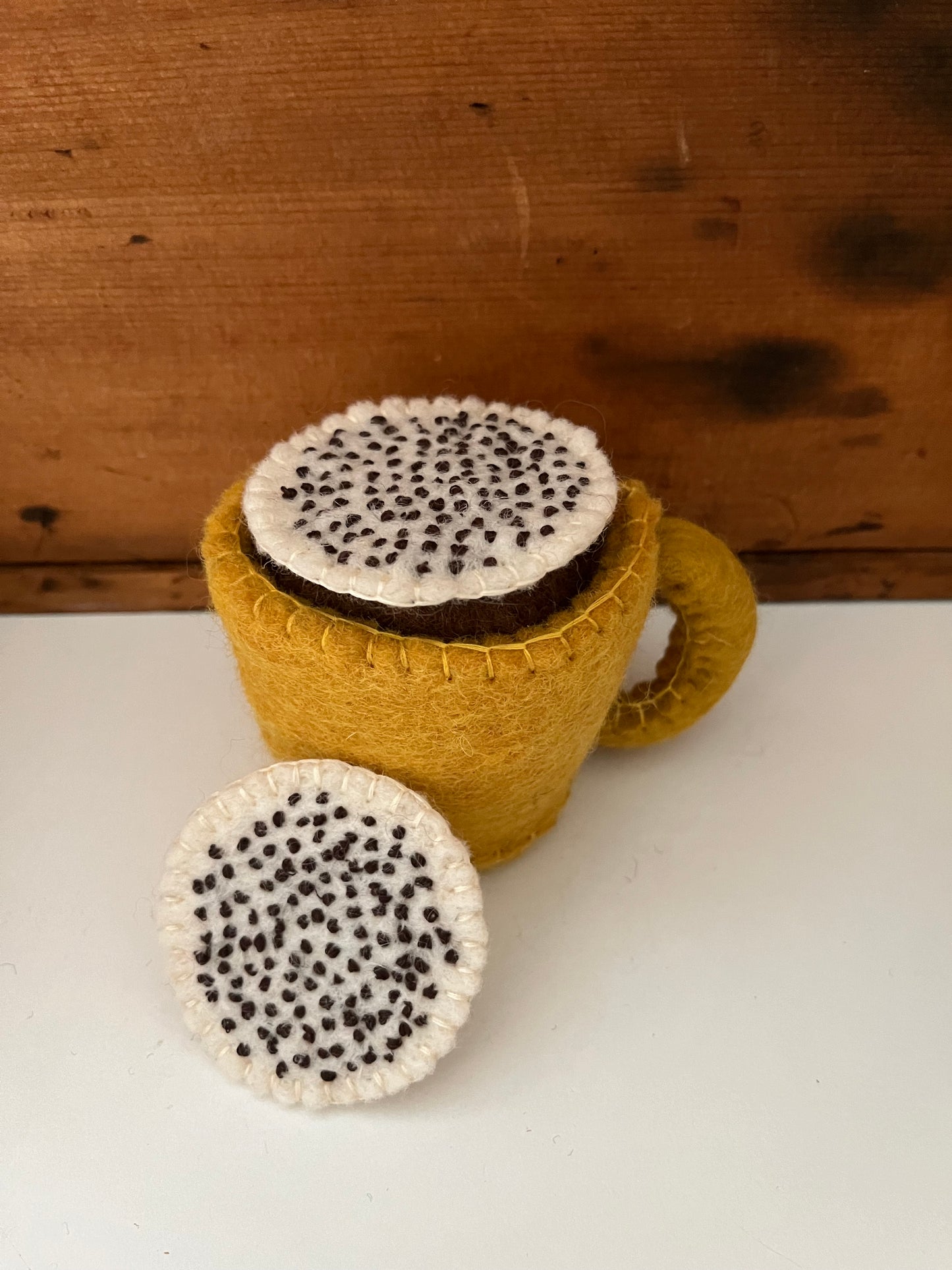 Kitchen Play Food - Wool Felted MUGS OF HOT CHOCOLATE, 16 pieces!