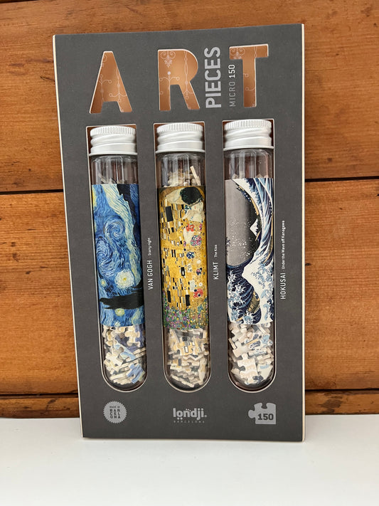 Activity Puzzle Set - 3 MICRO-FINE ART Puzzles, by Klimt, Hokusai & Van Gogh!