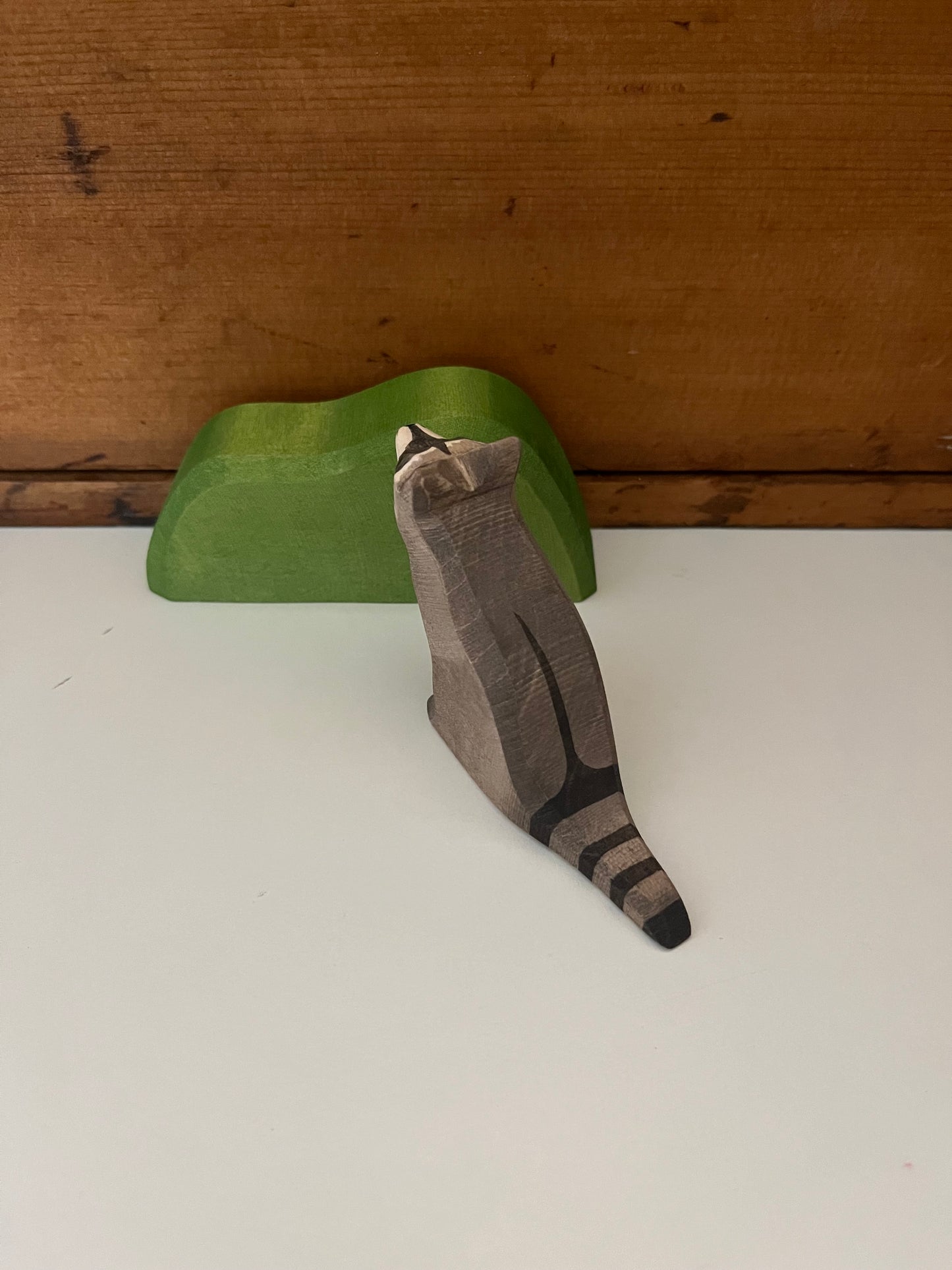 Wooden Dollhouse Play - RACOON, sitting