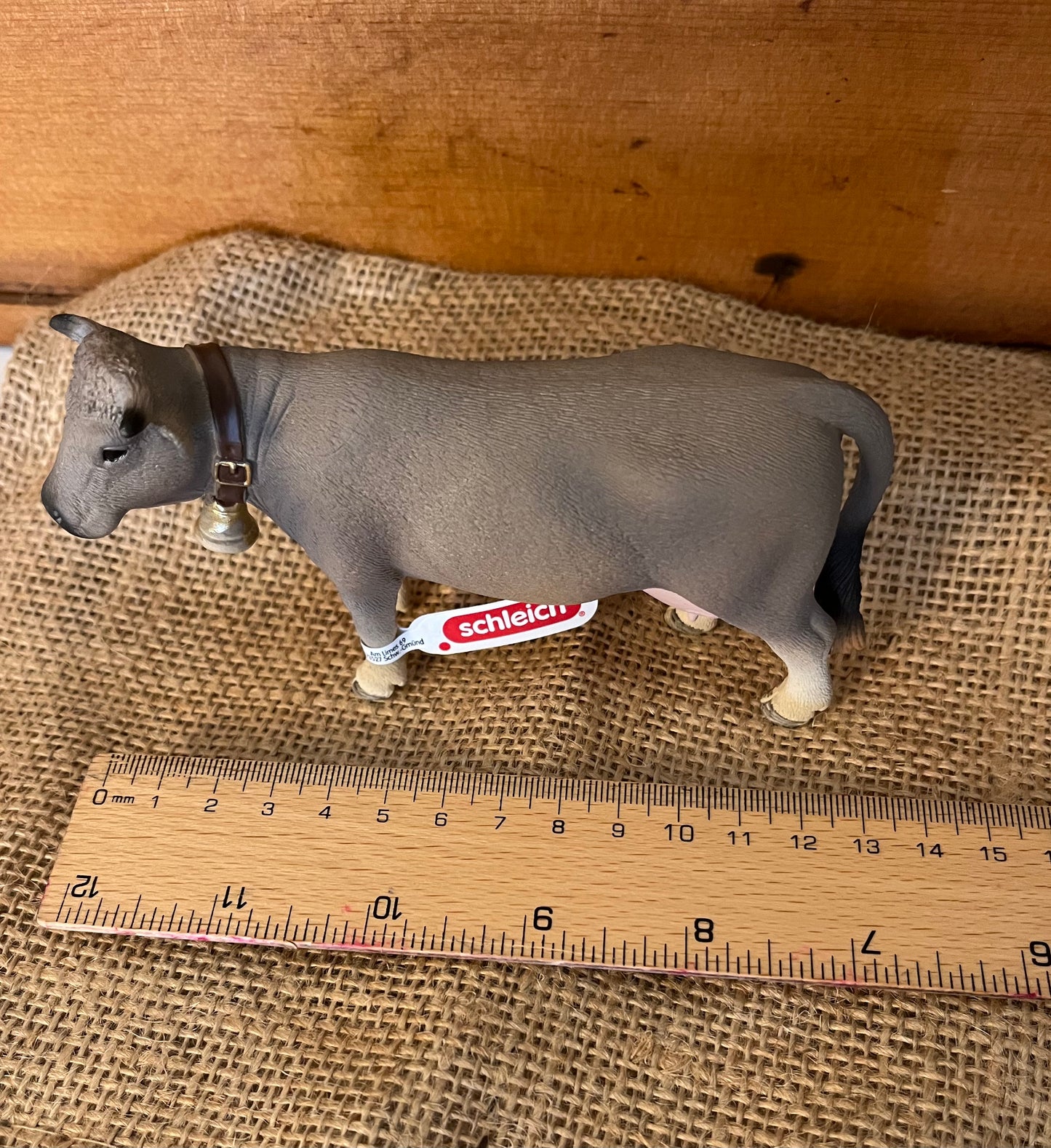 Farm Animals for Dollhouse Play - BROWN SWISS COW by Schleich