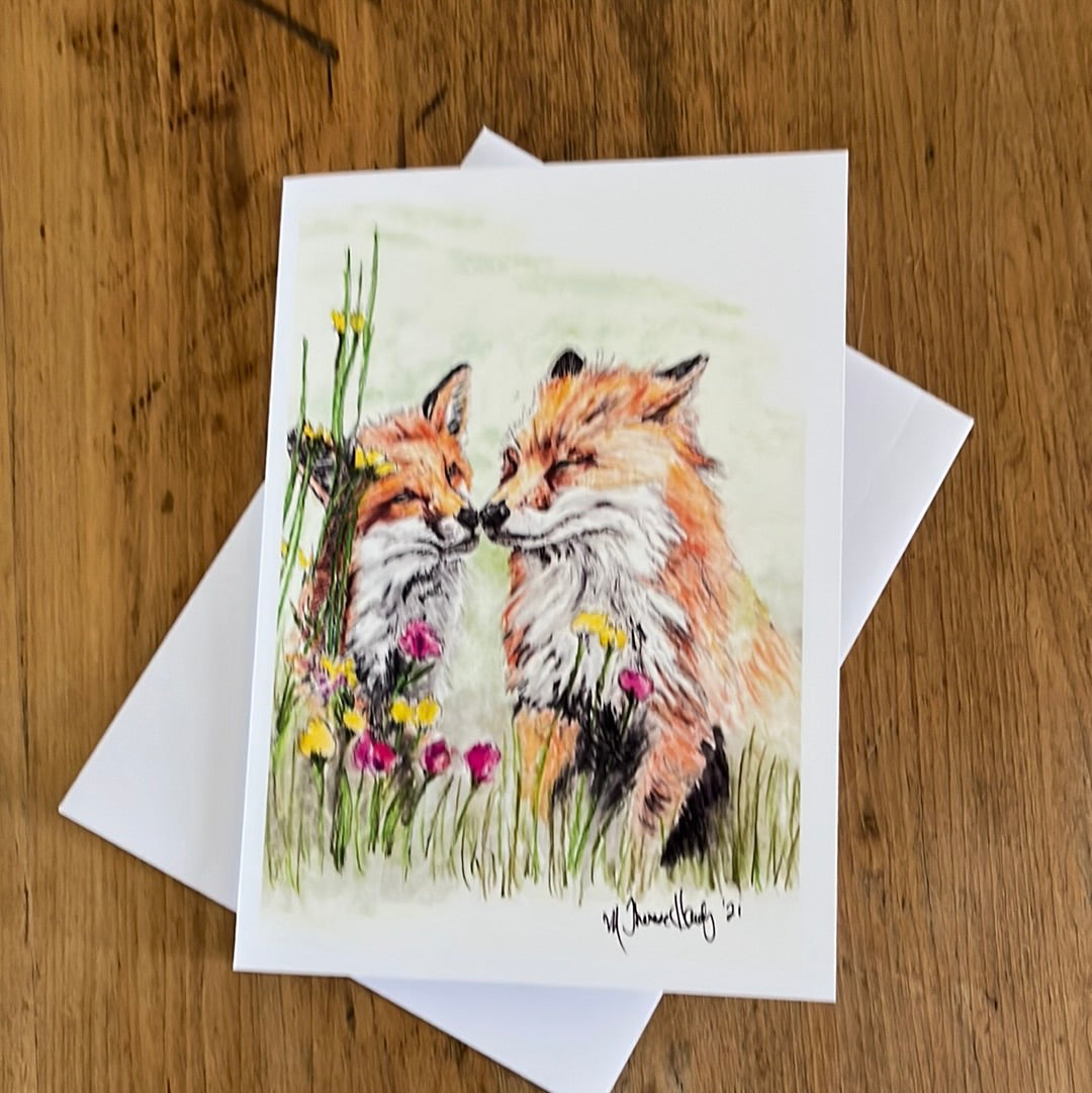 Greeting Card - Art from the Heart MOTHER FOX LOVE