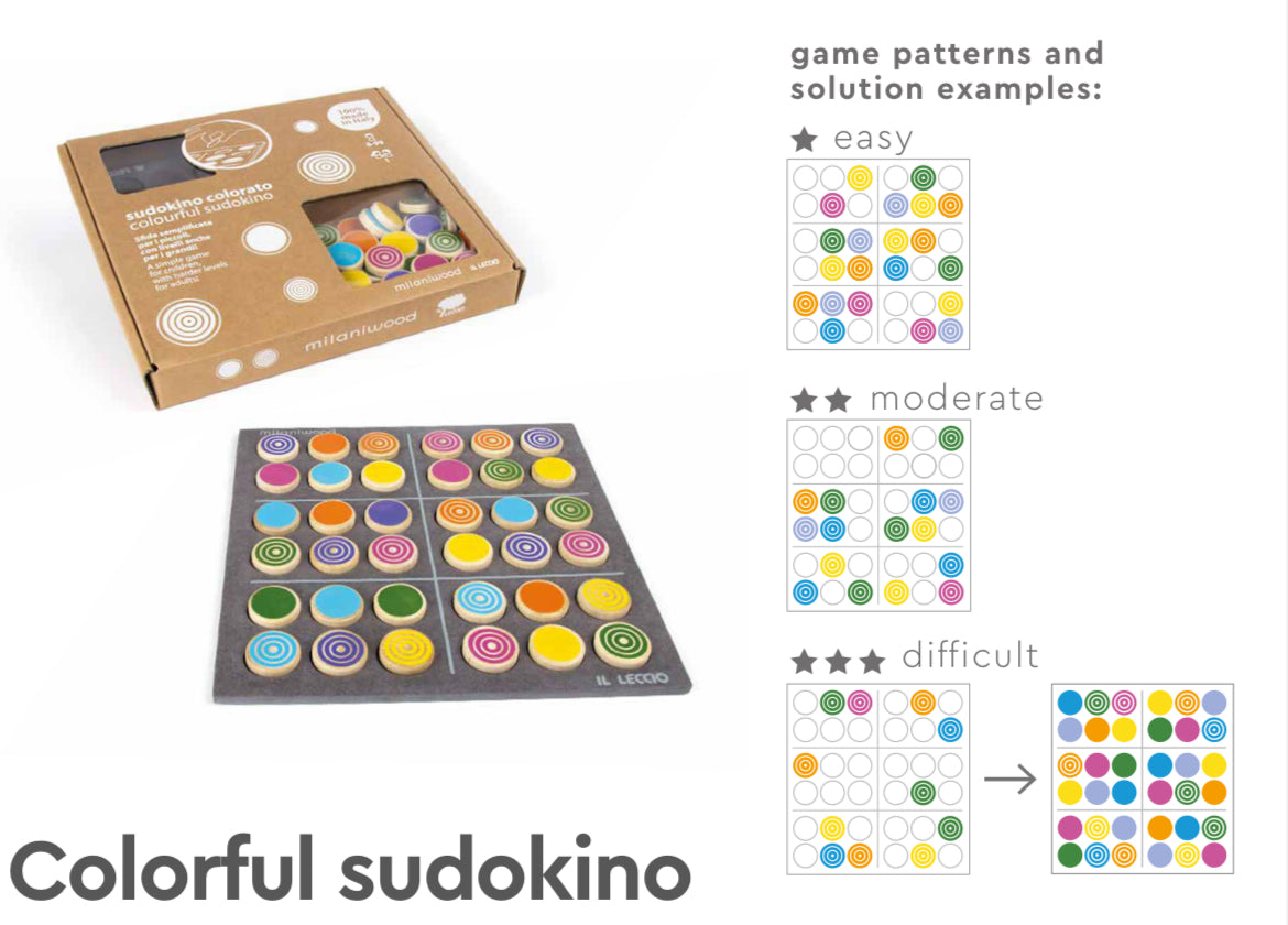Wooden Family Game Set - SUDOKO for Kids... SUDOKINO!