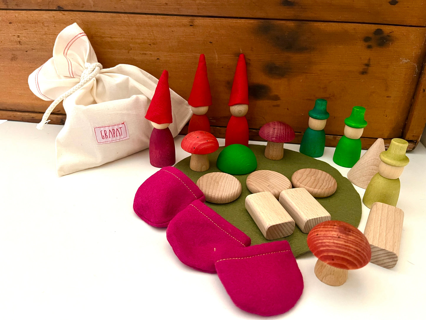 Wooden Toy by Grapat - NINS OF THE FOREST, 24 pieces!