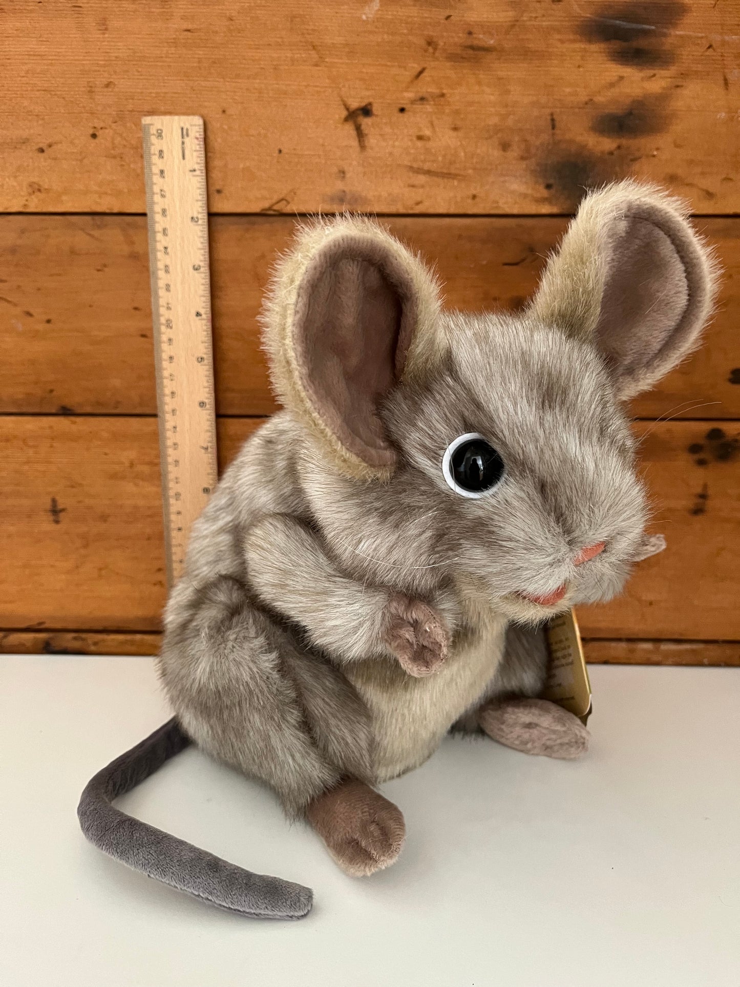 Soft Puppet Pet - GREY MOUSE Hand Puppet, Large