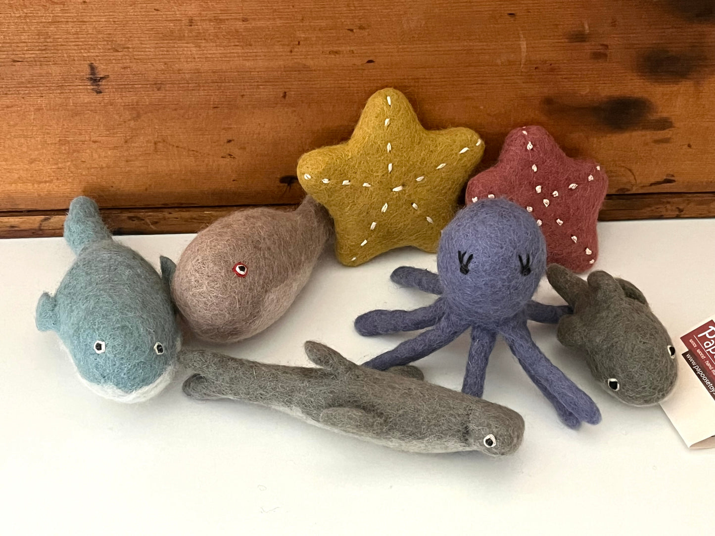 Dollhouse Soft Toy - Wool Felted ANIMALS OF THE SEA, 7 Ocean Animals!