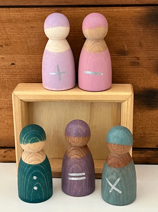Educational Wooden Toy - MATH FRIENDS, 5 wooden figures!