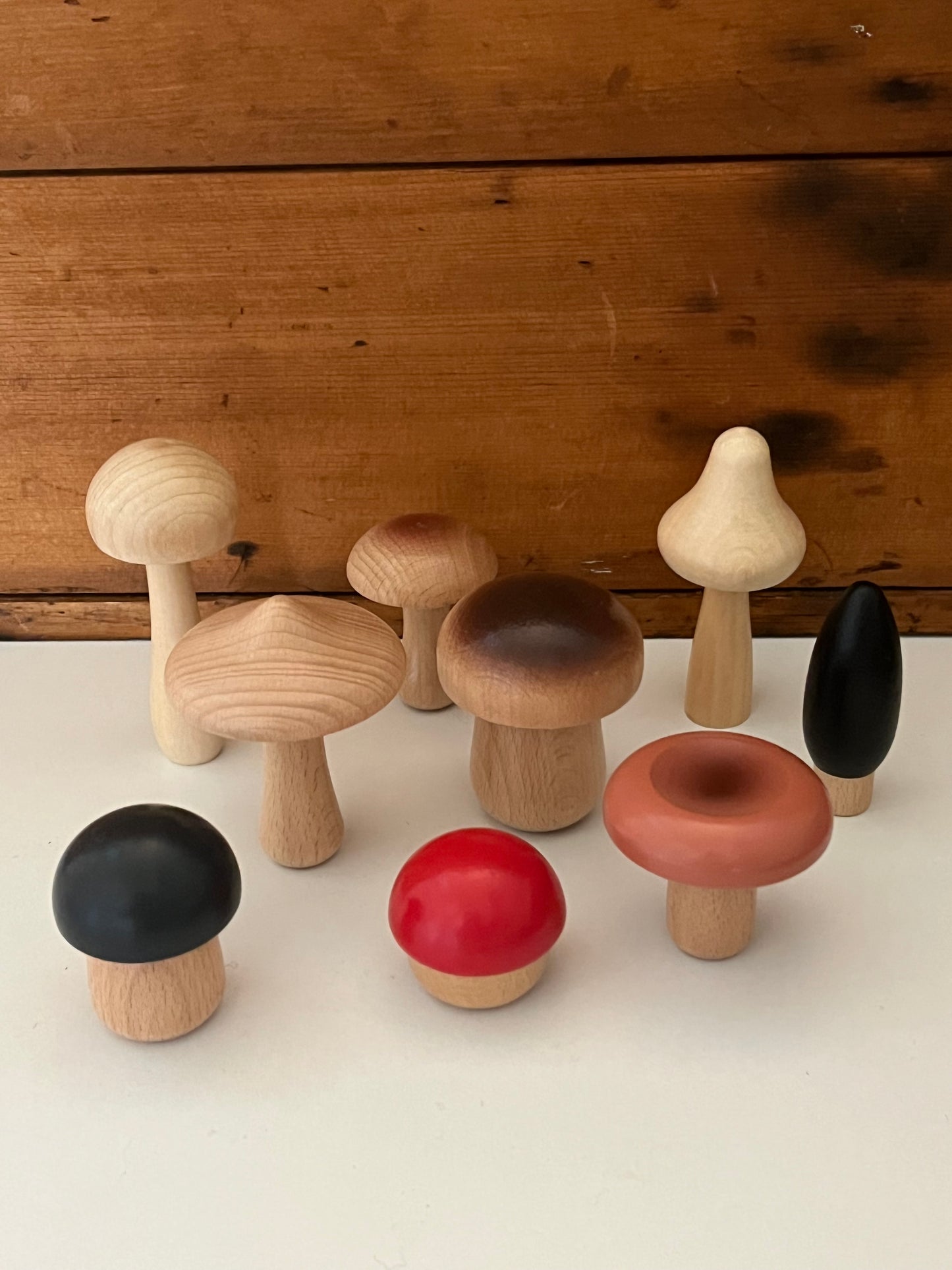 Wooden Dollhouse Play - Woodland MUSHROOMS, 10 pieces!