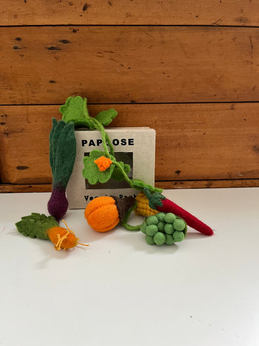 Kitchen Play Food - ENSEMBLE DE LÉGUMES en laine, 5 légumes !