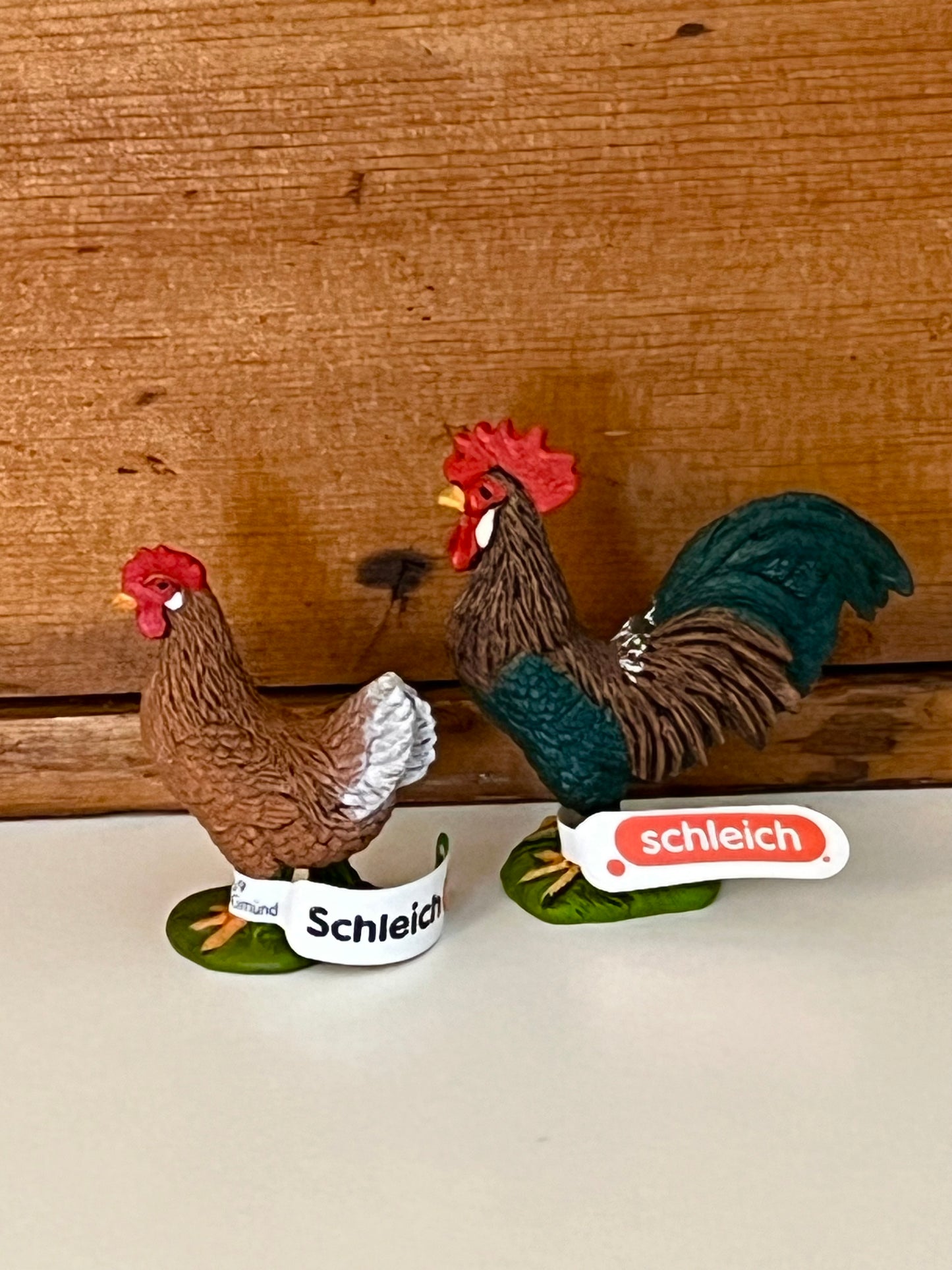 Farm Animals for Dollhouse Play - ROOSTER and HEN by Schleich, 2 choices!