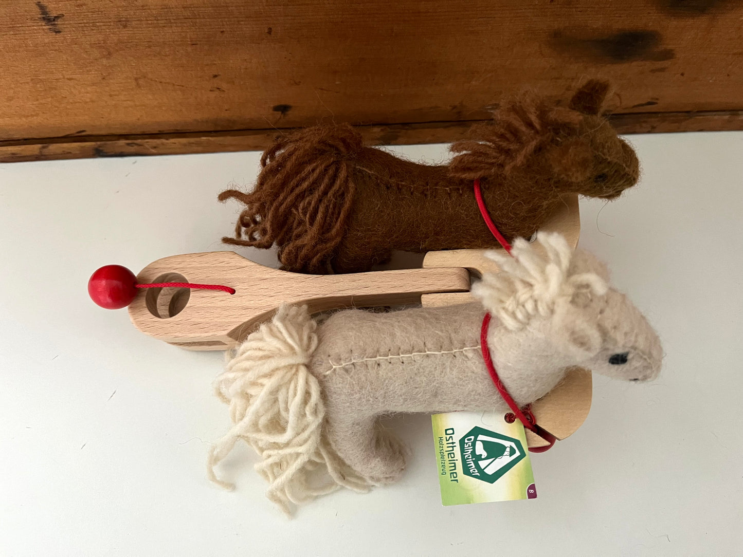Wooden Dollhouse Play - HORSE TRAILER HARNESS, can fit 2 Animals!