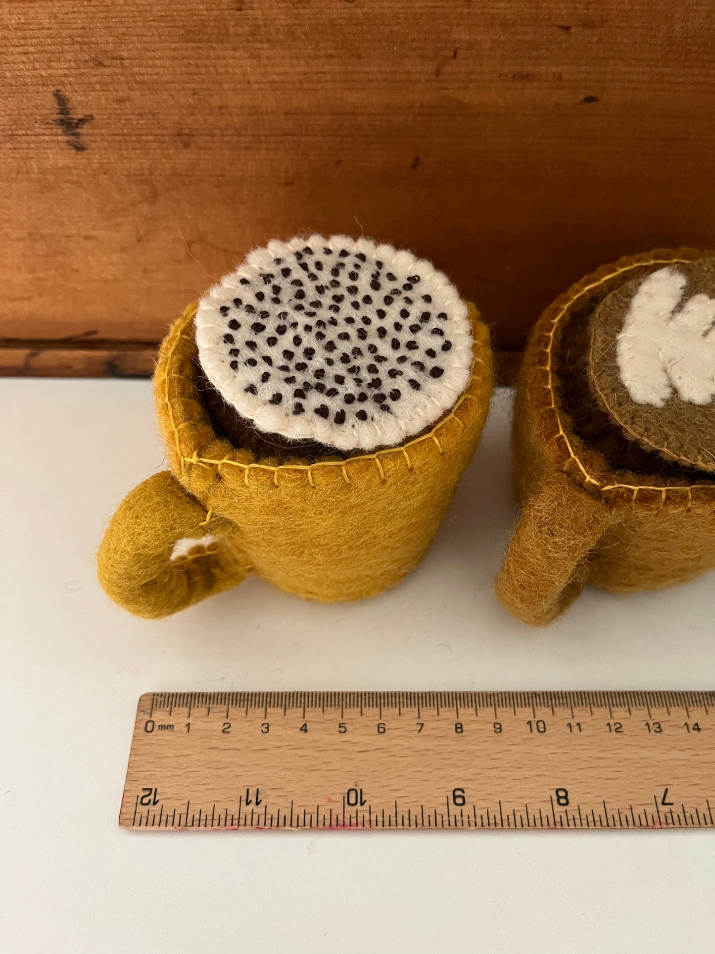 Kitchen Play Food - Wool Felted MUGS OF HOT CHOCOLATE, 16 pieces!