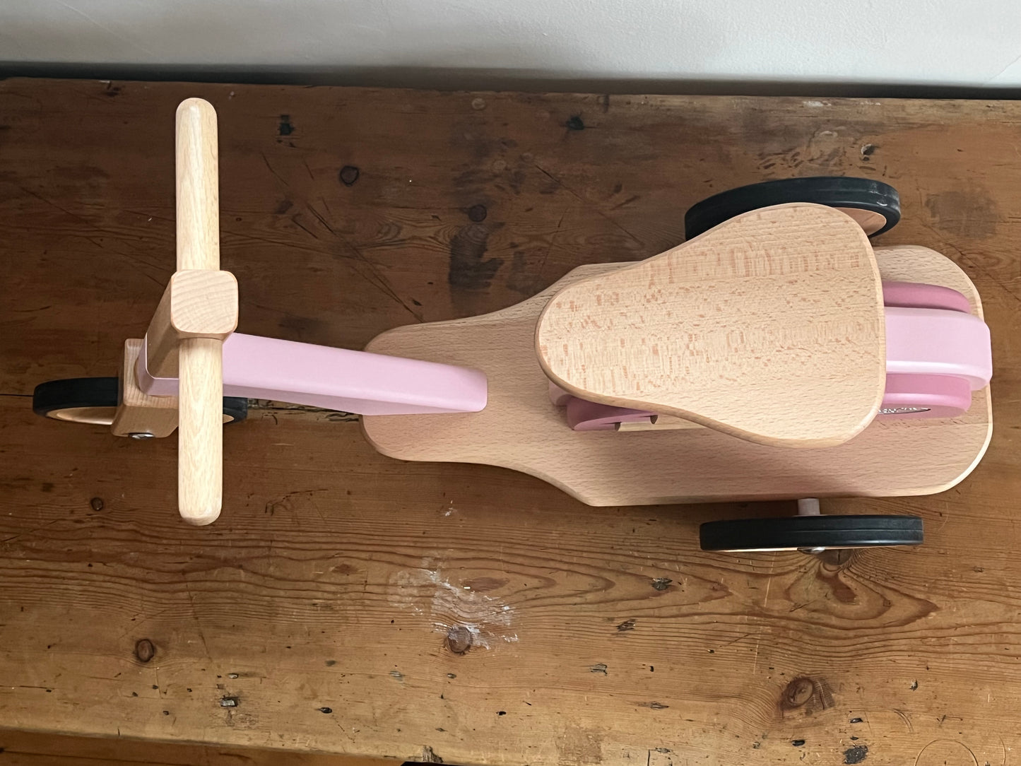 Wooden Toy - RIDING SCOOTER, wood with rubber tires!